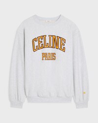loose sweatshirt IN cotton fleece - PALE GREY / YELLOW / BURGUNDY -  - 1 | CELINE