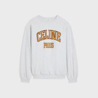 loose sweatshirt IN cotton fleece - PALE GREY / YELLOW / BURGUNDY -  - 1 | CELINE