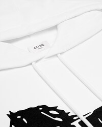 hoodie IN cotton fleece - OPTIC WHITE/BLACK -  - 2 | CELINE