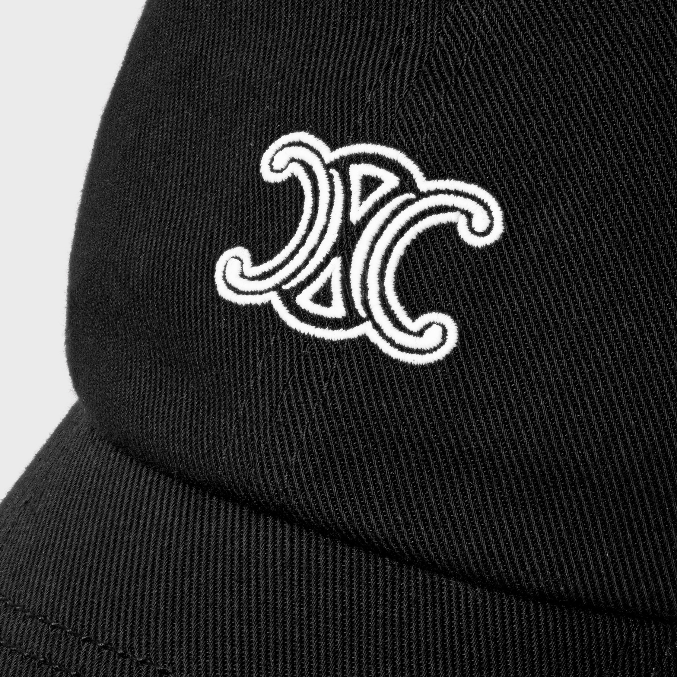 TRIOMPHE RICHELIEU CAP IN LIGHT COTTON TWILL - BLACK | CELINE