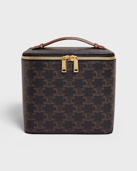 SQUARE VANITY CASE IN TRIOMPHE CANVAS AND CALFSKIN - TAN - TRAVEL SPRAYS - 1 | CELINE