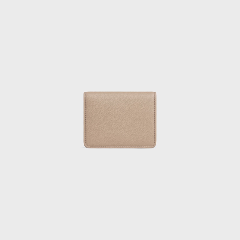 BI-FOLD CARD HOLDER TRIOMPHE STAMP IN SUPPLE GRAINED CALFSKIN - SAFARI / CITRUS - CARD HOLDERS - 1 | CELINE