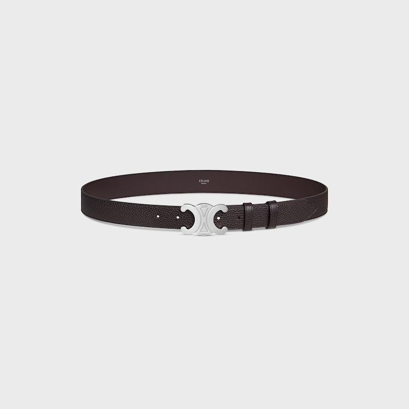 Triomphe Belt 30MM IN Grained Calfskin - ESPRESSO -  - 1 | CELINE