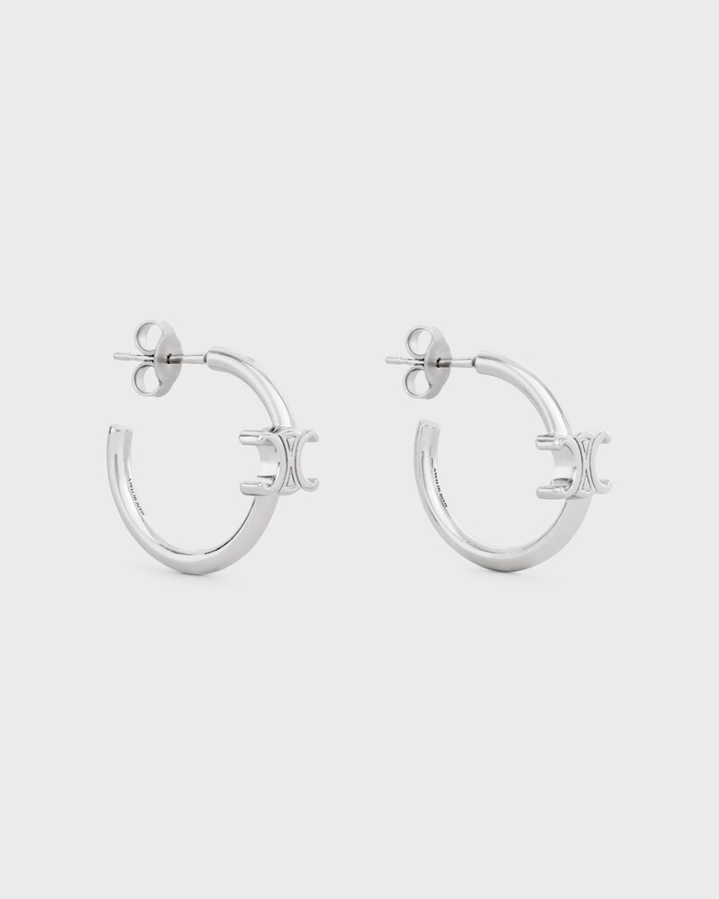 トリオンフ アシンメトリックフープ / ロジウムフィニッシュブラス - シルバー - 人気のウィメンズ アクセサリー - 1 | CELINE