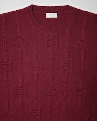 oversized crewneck sweater IN CASHMERE chains triomphe - BURGUNDY -  - 2 | CELINE