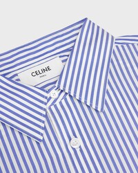 루즈 셔츠 - 스트라이프 코튼 포플린 - 초크/블루 -  - 2 | CELINE