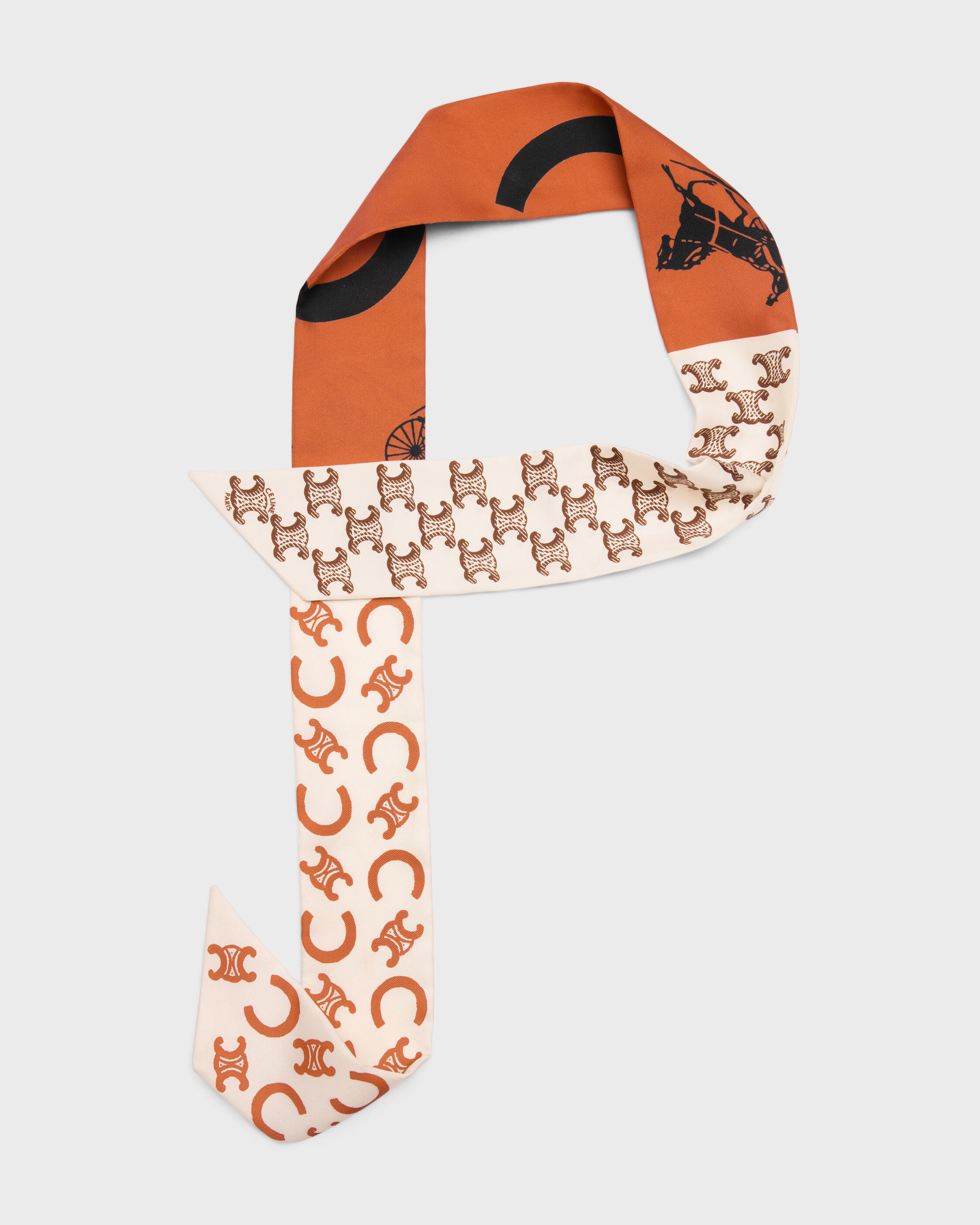 PATCHED C CALÈCHE AND MONOGRAM LAVALLIERE, 110 - MANDARINE/VANILLA