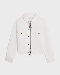 Truckerjacke aus Baumwolldenim - WHITE HEAVY STONE WASH -  - 1 | CELINE