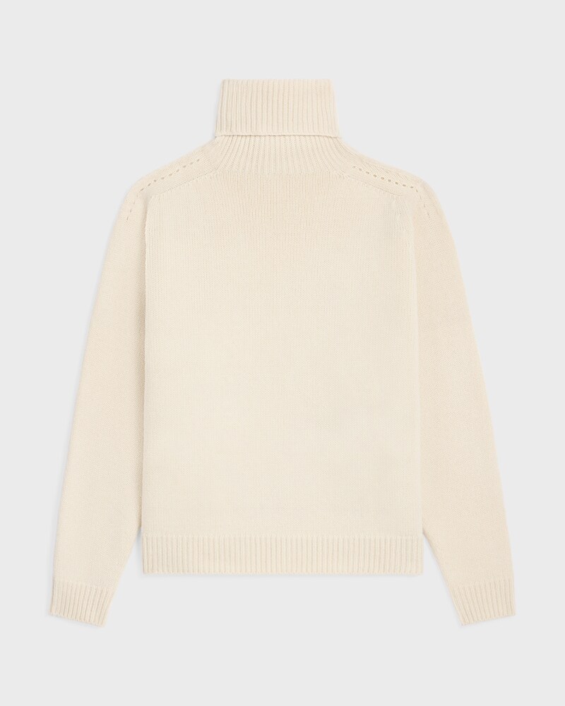pull col roul&eacute; cachemire seamless - IVOIRE -  - 1 | CELINE