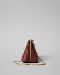 Clutch on Chain IN Triomphe Canvas - BURGUNDY/TAN - SHOULDER BAGS - 2 | CELINE
