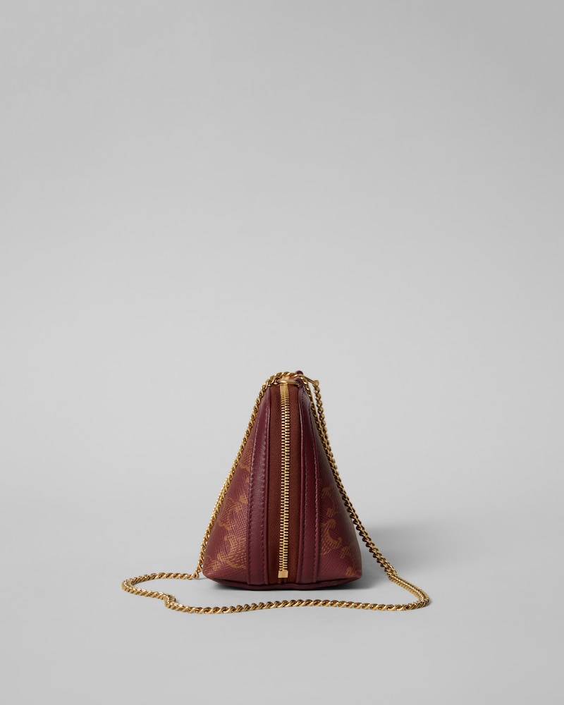 Clutch on Chain IN Triomphe Canvas - BURGUNDY/TAN - ALL BAGS - 1 | CELINE