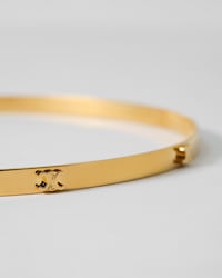 TRIOMPHE STUDS THIN HEADBAND IN BRASS WITH GOLD FINISH - GOLD - HAIR ACCESSORIES - 2 | CELINE