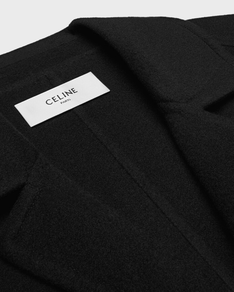 coat IN DOUBLE FACE CASHMERE - BLACK -  - 1 | CELINE