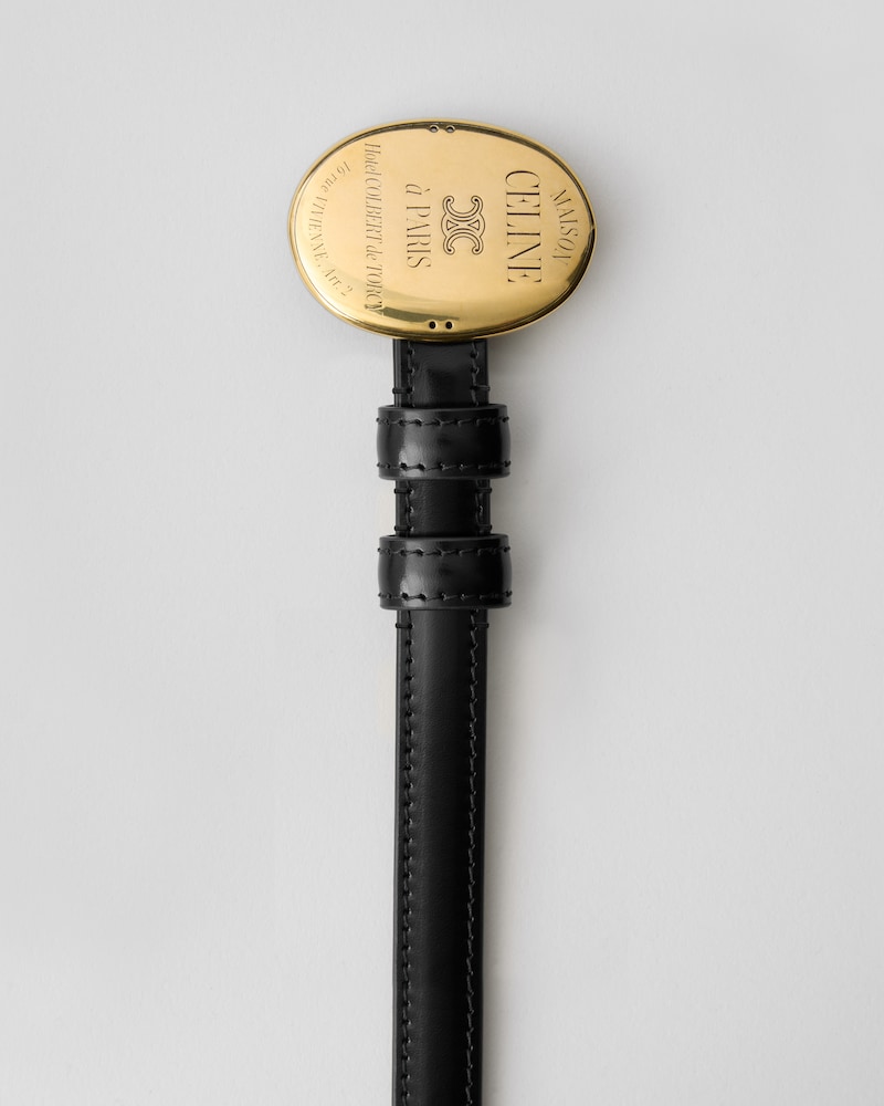 MICRO MAISON CELINE BELT 13MM IN Taurillon Leather - BLACK -  - 1 | CELINE