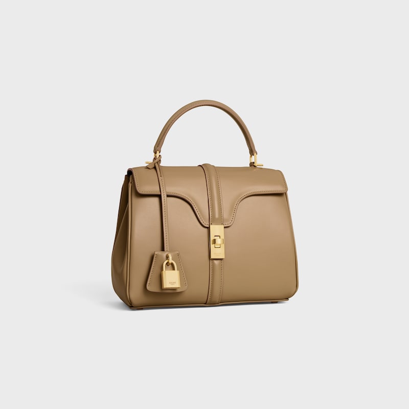 Small 16 Bag IN satinated calfskin - SMOKED BROWN - 16 - 1 | CELINE