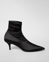 SOCK BOOTIE IN SATIN - BLACK -  - 1 | CELINE