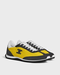 RACER SNEAKER IN NYLON, SUEDE CALFSKIN AND CALFSKIN - YELLOW/DARK GREY -  - 2 | CELINE