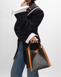 SMALL CUBE BAG IN Triomphe Canvas and NATURAL Calfskin - MIEL - CROSS-BODY BAGS - 2 | CELINE