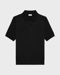 POLO SWEATER IN FINE SILK AND COTTON - BLACK -  - 1 | CELINE