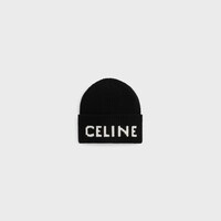 celine beanie IN wool cashmere - BLACK / WHITE -  - 1 | CELINE
