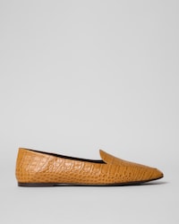 AURA LOAFER AUS LAMMLEDER MIT KROKO-PRÄGUNG - SAHARA -  - 1 | CELINE