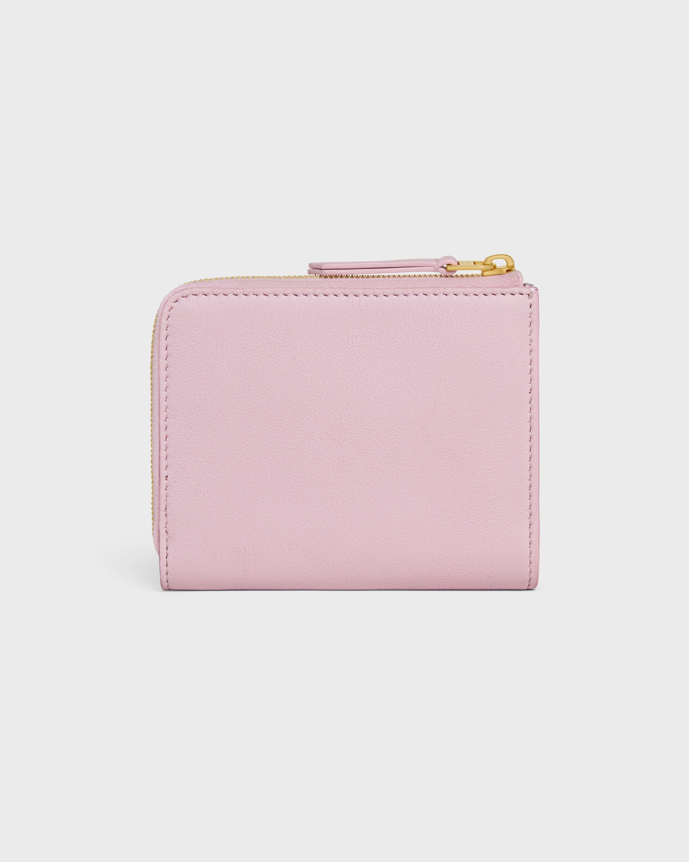 CELINE トリオンフ 　ピンク 　三つ折り　ミニ財布 フラット ジップウォレット トリオンフ スタンプ / サプル グレインド