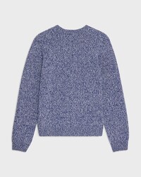 crewneck sweater IN WOOL AND CASHMERE - BLUE/WHITE -  - 2 | CELINE