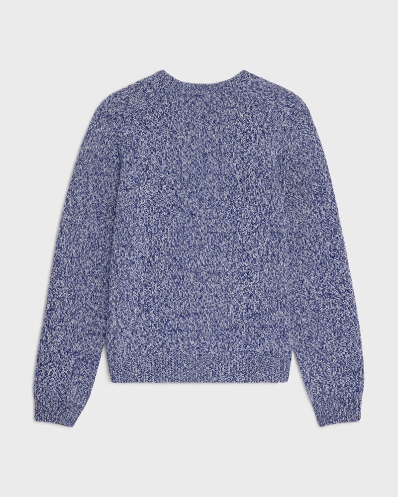 crewneck sweater IN WOOL AND CASHMERE - BLUE/WHITE -  - 1 | CELINE