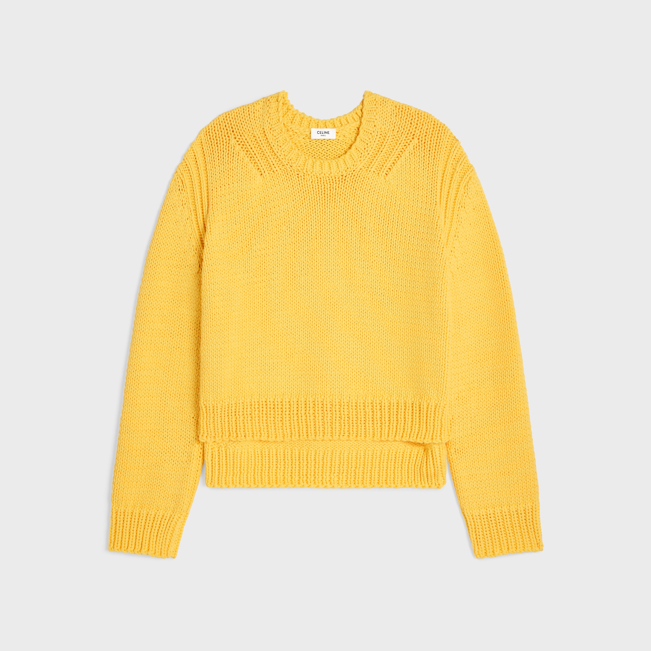crewneck sweater IN cotton - LIGHT YELLOW | CELINE