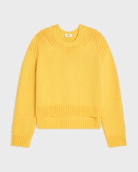 crewneck sweater IN cotton - LIGHT YELLOW -  - 1 | CELINE
