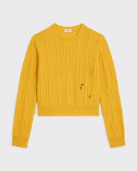 JERSEY CON CUELLO REDONDO DE CACHEMIRA CON CADENAS - AMARILLO -  - 1 | CELINE