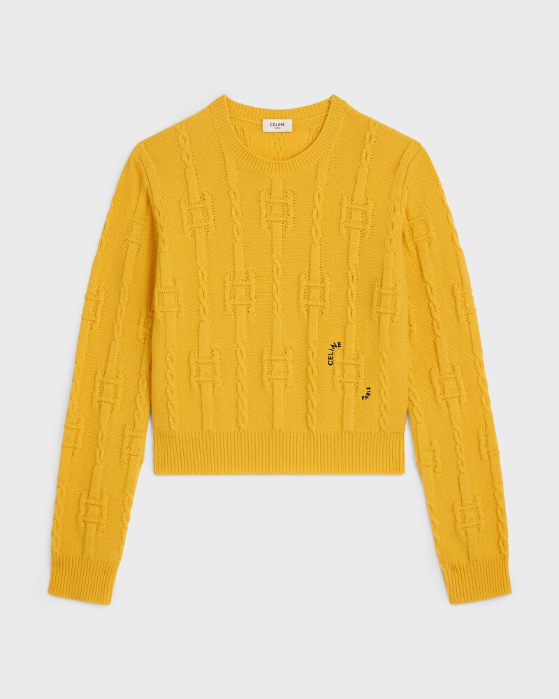 pull col rond cachemire chaînes - YELLOW -  - 1 | CELINE