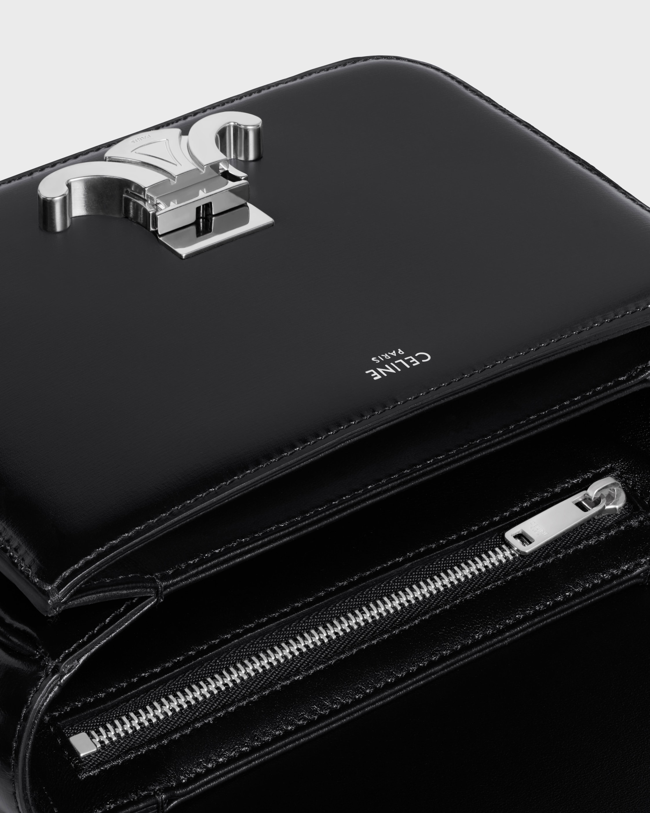 TEEN TRIOMPHE BAG IN shiny calfskin - BLACK | CELINE