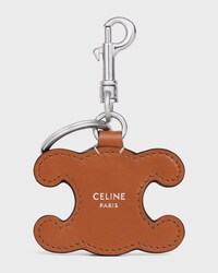 METAL TRIOMPHE KEYRING IN METAL AND CALFSKIN - TAN - OTHER ACCESSORIES - 2 | CELINE