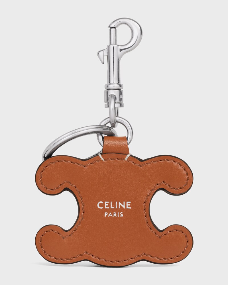 METAL TRIOMPHE KEYRING IN METAL AND CALFSKIN - TAN - OTHER ACCESSORIES - 1 | CELINE