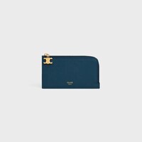PORTE-CARTES LONG ZIPPé VEAU GRAINé - TEAL BLUE - PORTE-CARTES - 1 | CELINE