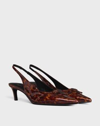 CELINE ALMA TRIOMPHE SLINGBACK EN CUIR DE VEAU VERNI IMPRIMé éCAILLES DE TORTUE - HAVANA -  - 2 | CELINE
