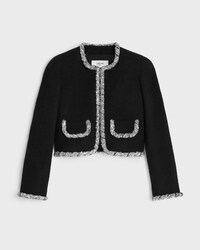 embroidered icone jacket IN wool natté - BLACK -  - 1 | CELINE