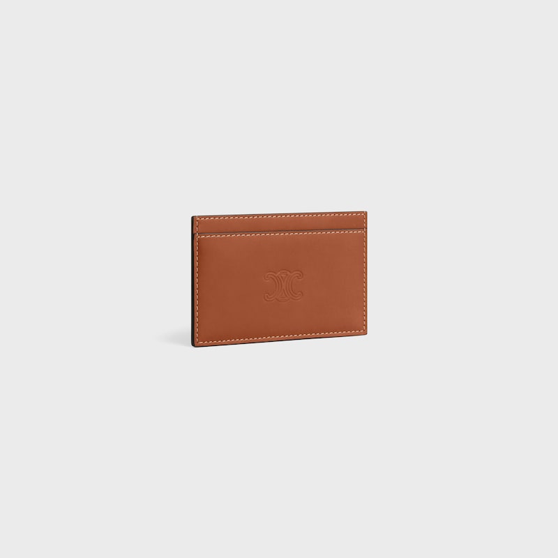 Porte-cartes Veau naturel avec Triomphe emboss&eacute; - TAN - GIFT FINDER - 1 | CELINE