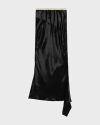 skirt IN viscose satin - BLACK -  - 2 | CELINE