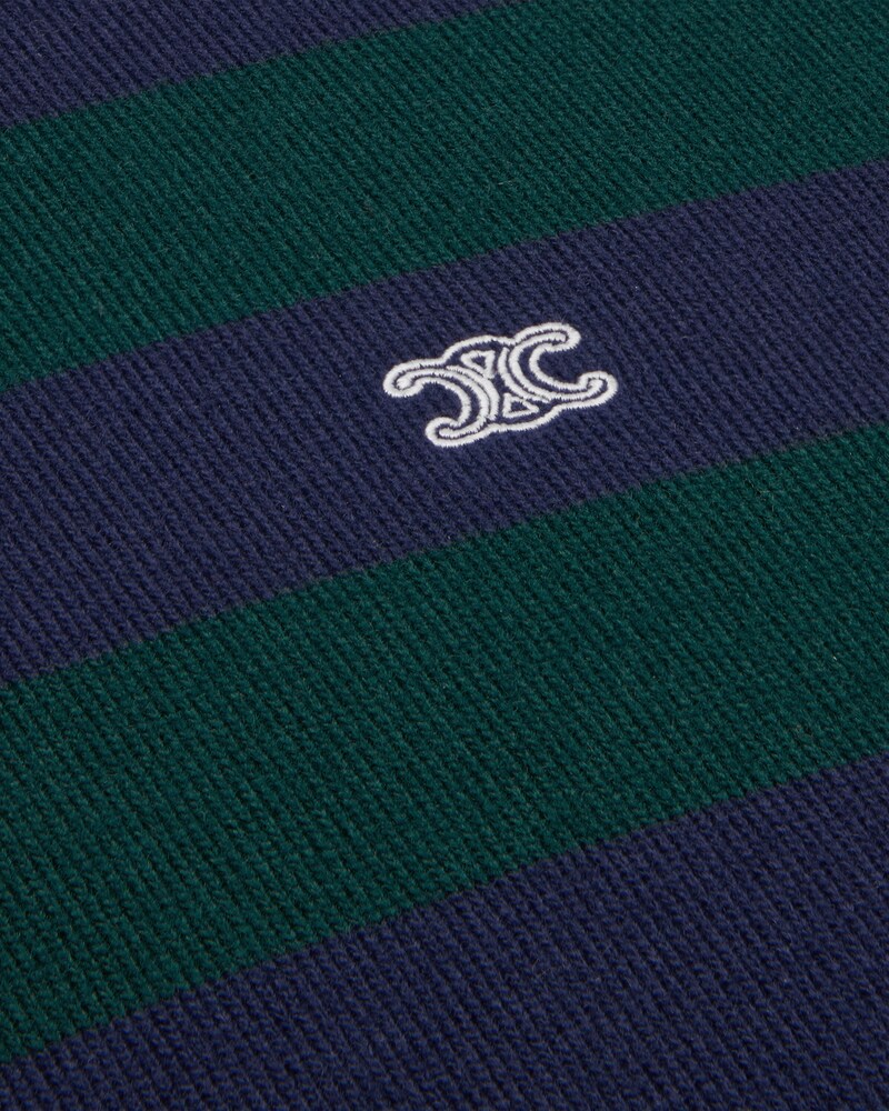 polo sweater IN striped wool - NAVY/GREEN -  - 1 | CELINE