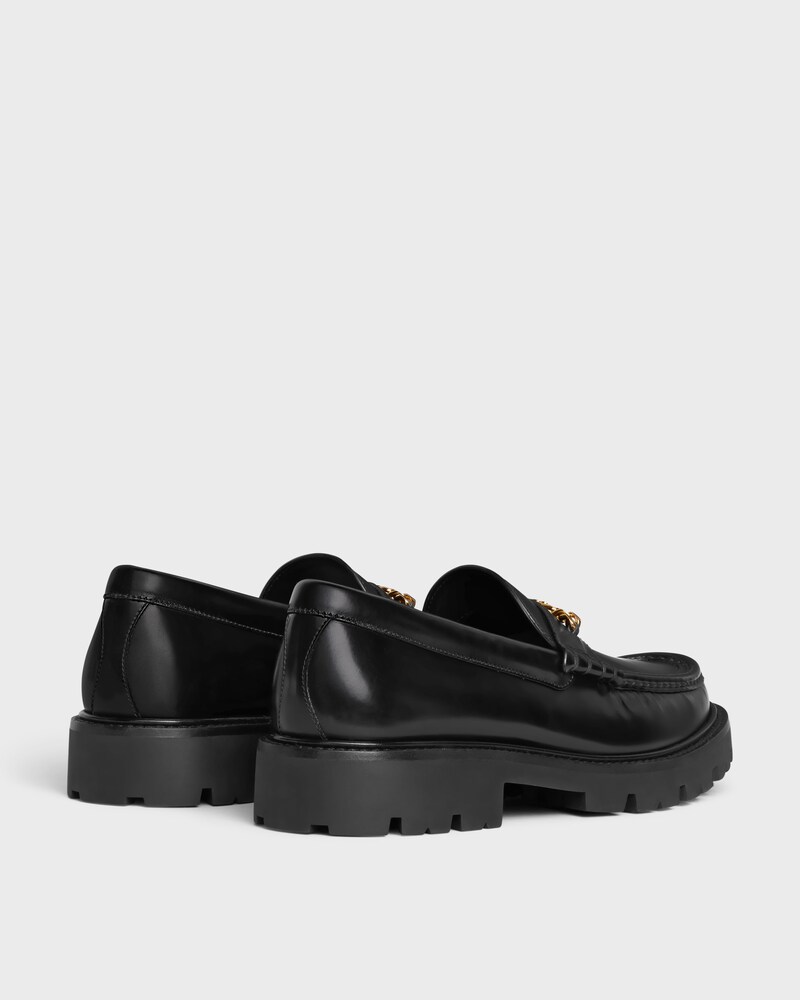 CELINE MARGARET TRIOMPHE LOAFER in POLISHED BULL - BLACK -  - 1 | CELINE