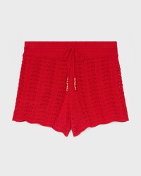 mini shorts IN cotton pointelle - BRIGHT RED -  - 1 | CELINE