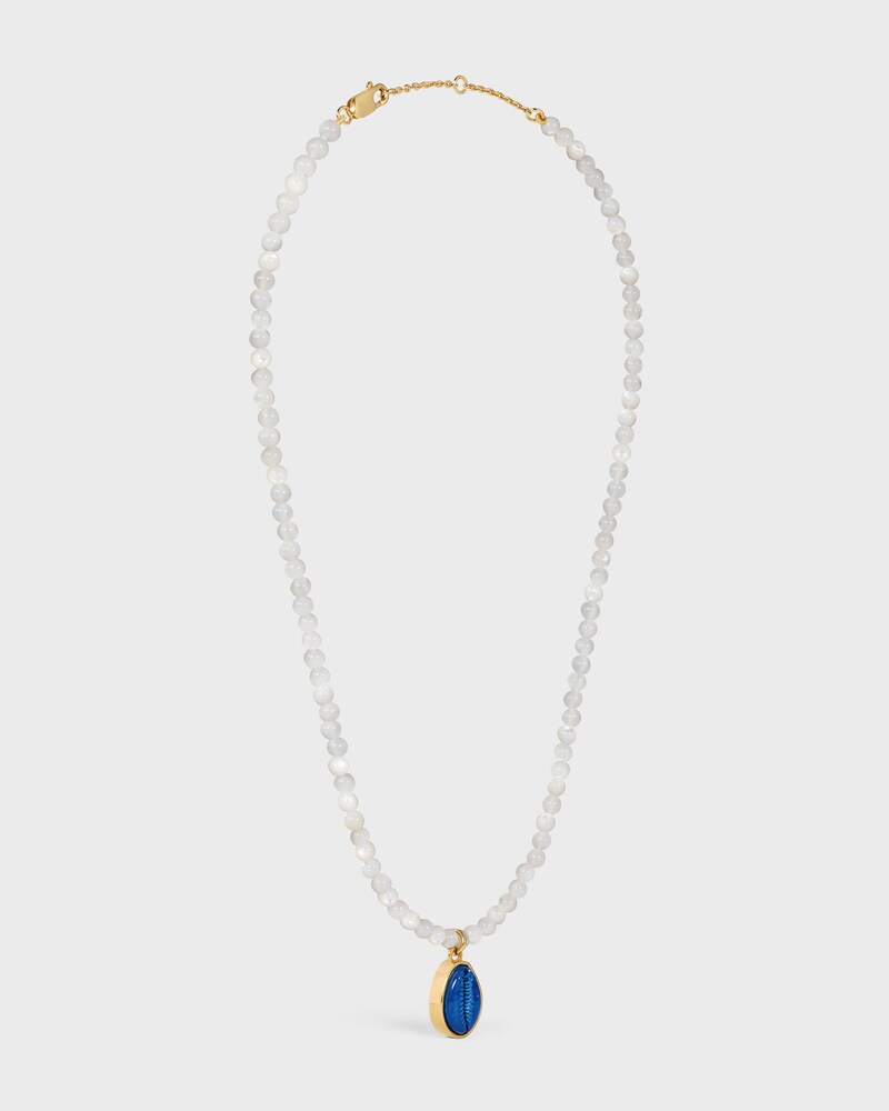COLLAR CELINE ÉTÉ CON CUENTAS DE NÁCAR, BARNIZ Y LATÓN CON ACABADO DORADO - BLANCO / AZUL - COLLARES - 1 | CELINE