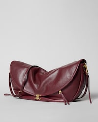 HALFMOON SOFT TRIOMPHE BAG IN SUPPLE SHINY LAMBSKIN - SYRAH - SHOULDER BAGS - 2 | CELINE