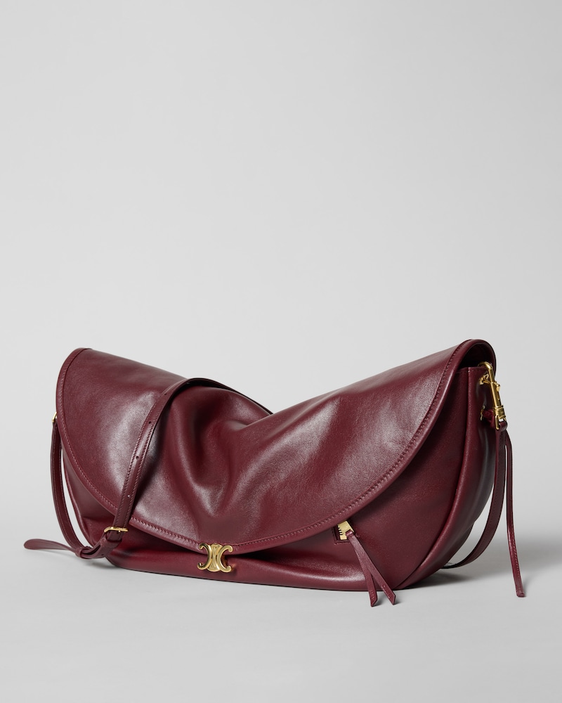 HALFMOON SOFT TRIOMPHE BAG IN SUPPLE SHINY LAMBSKIN - SYRAH - NEW - 1 | CELINE
