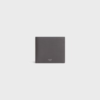 Bi-fold card holder IN GRAINED CALFSKIN - GREY - CARD HOLDERS - 1 | CELINE