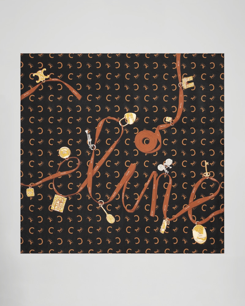 RIBBONS AND CHARMS FOULARD, 90 - BROWN/BEIGE/TAN -  - 1 | CELINE