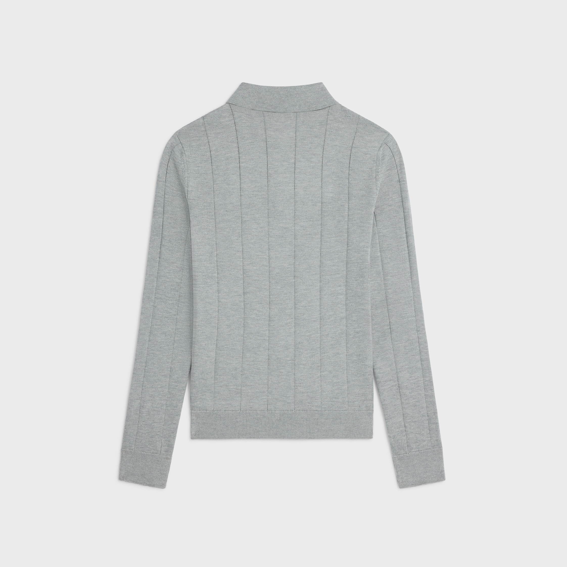 POLO IN FINE SILK AND COTTON - LIGHT GREY | CELINE