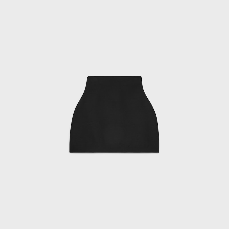 mini skirt IN wool and silk cady - BLACK -  - 1 | CELINE